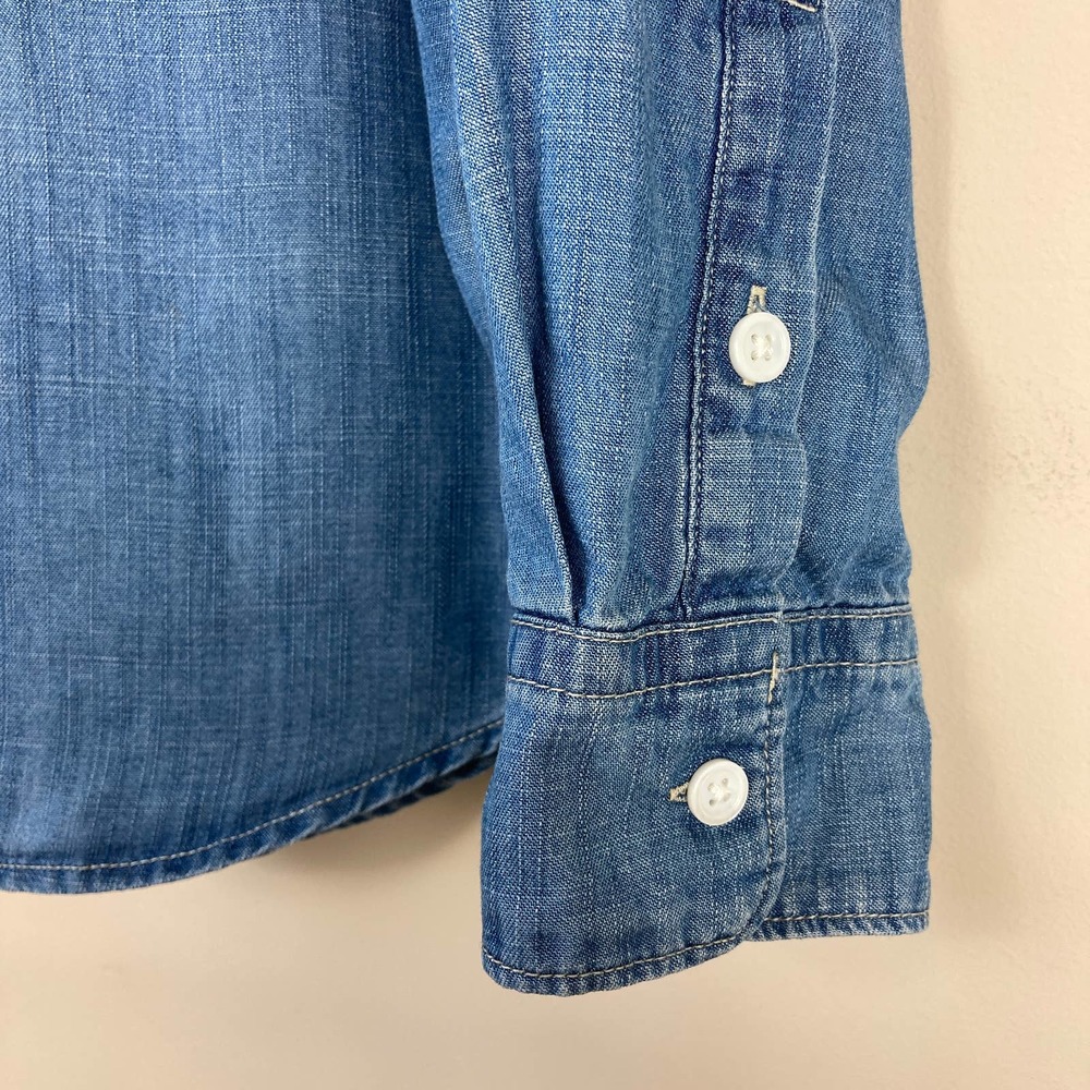 LEVIS Boyfriend Fit Button Down Denim Jean Shirt M - Picture 7 of 12